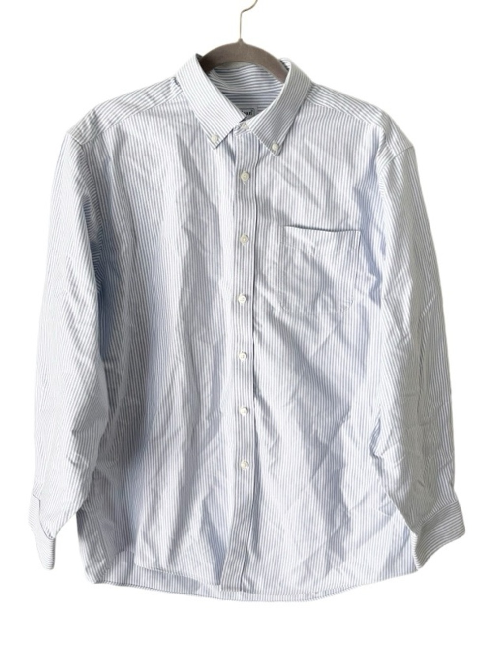 LL Bean Blue & White Stripe Traditional Fit Button Down Shirt Men's 16-33 Large